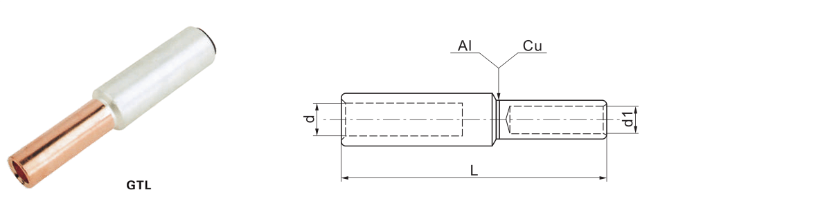 Tipo de PIN de conector de cable de cobre de aluminio bimetálico GTL