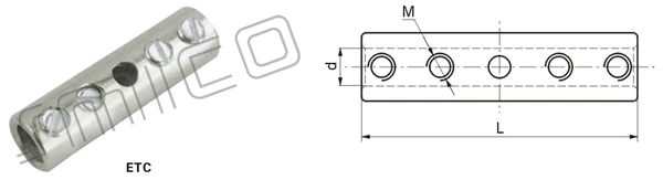 Pernos ETC Terminal de cable Orejetas de cable para cables de conexión