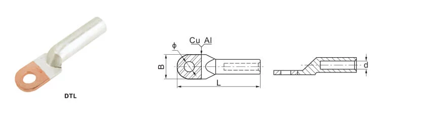 DTL-1 Bimetal terminal electrical Cable Lug