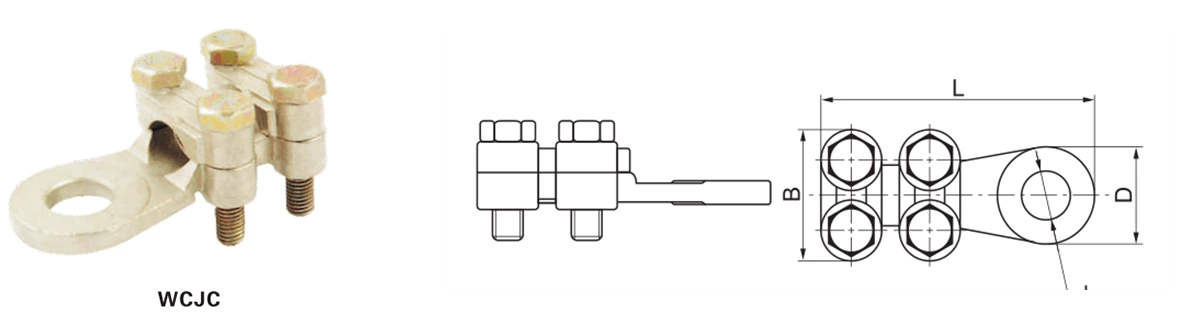Cosses boulonnées en cuivre série WCJC