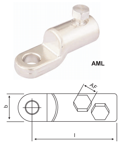 Lengüetas de cable mecánicas de aleación de aluminio AML Lengüetas de terminales eléctricas Conector de cable de perno de cizalla