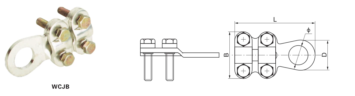 Terminales de cable y alambre WCJB terminal de cobre atornillado