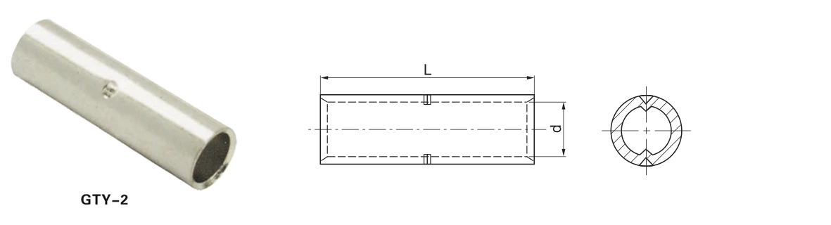 Connecteur de câble de cuivre de fil électrique de liaison de cuivre de type GTY-2