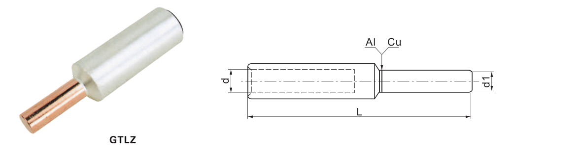 Connecteurs de borne à cosses à sertir bimétalliques en cuivre et aluminium GTLZ