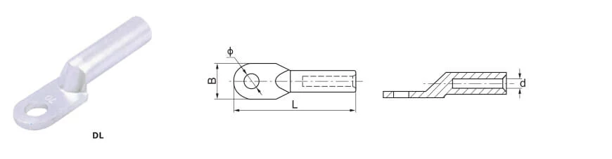 DL aluminium cable terminal lug types for high voltage conductor