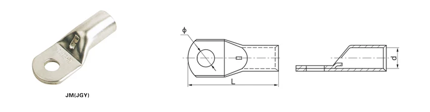 JGY Electrical Terminal Connector Copper Cable Lugs Types