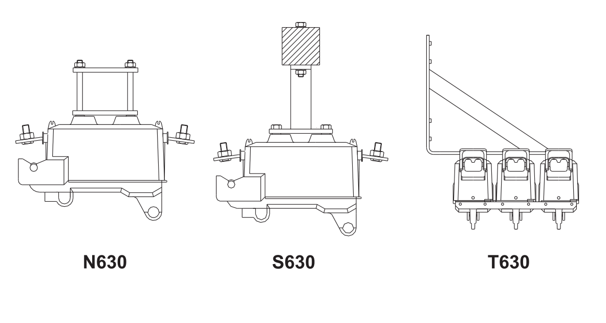 Interrupteur-sectionneur de fusible monté sur poteau APDM 630A pour fusibles NH 1-2 ou 3 tailles