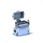 SO-H10B-SGH-CV-1L / S-M32 Carcasa de superficie para entrada lateral para conector multipolo industrial con tapa