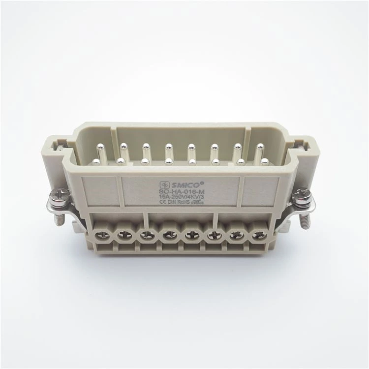 16P mâle 16 ampères 240v connecteurs de puissance à usage intensif connecteur rectangulaire 16 broches