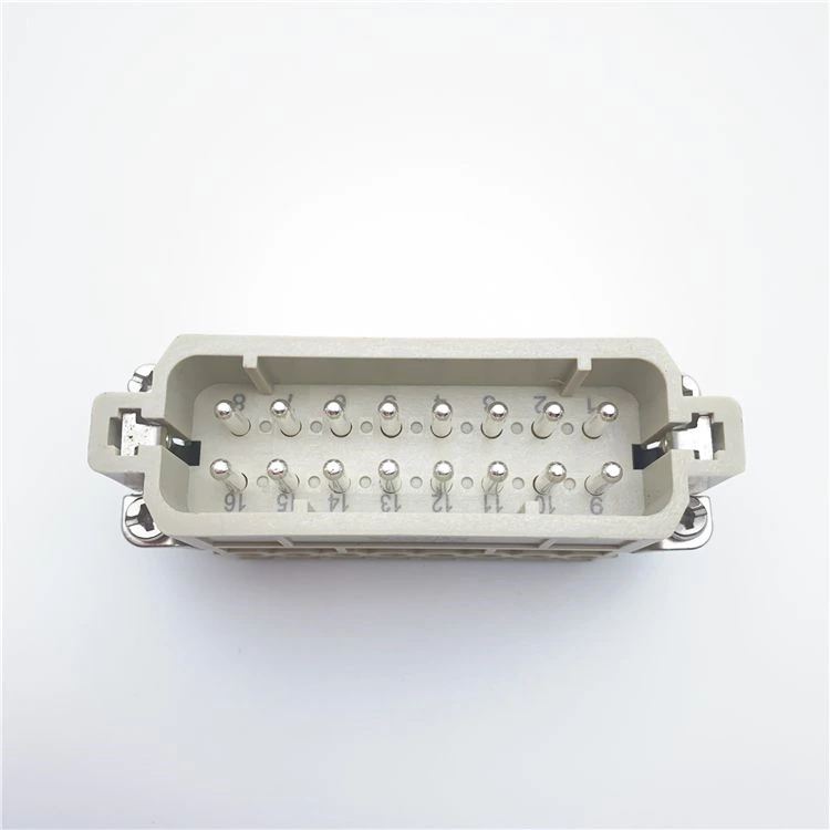 16P mâle 16 ampères 240v connecteurs de puissance à usage intensif connecteur rectangulaire 16 broches