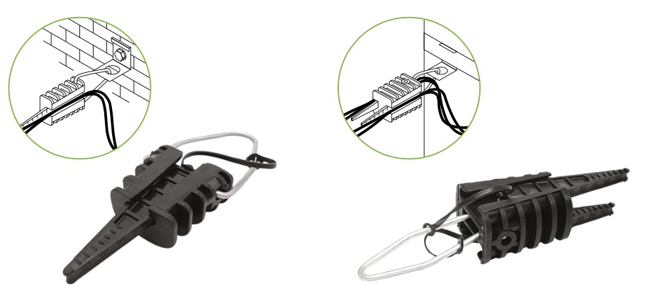 SELF-SUPPORTING ABC LINE INSTALLATION (2 CORE OR 4 CORE CONDUCTORS)