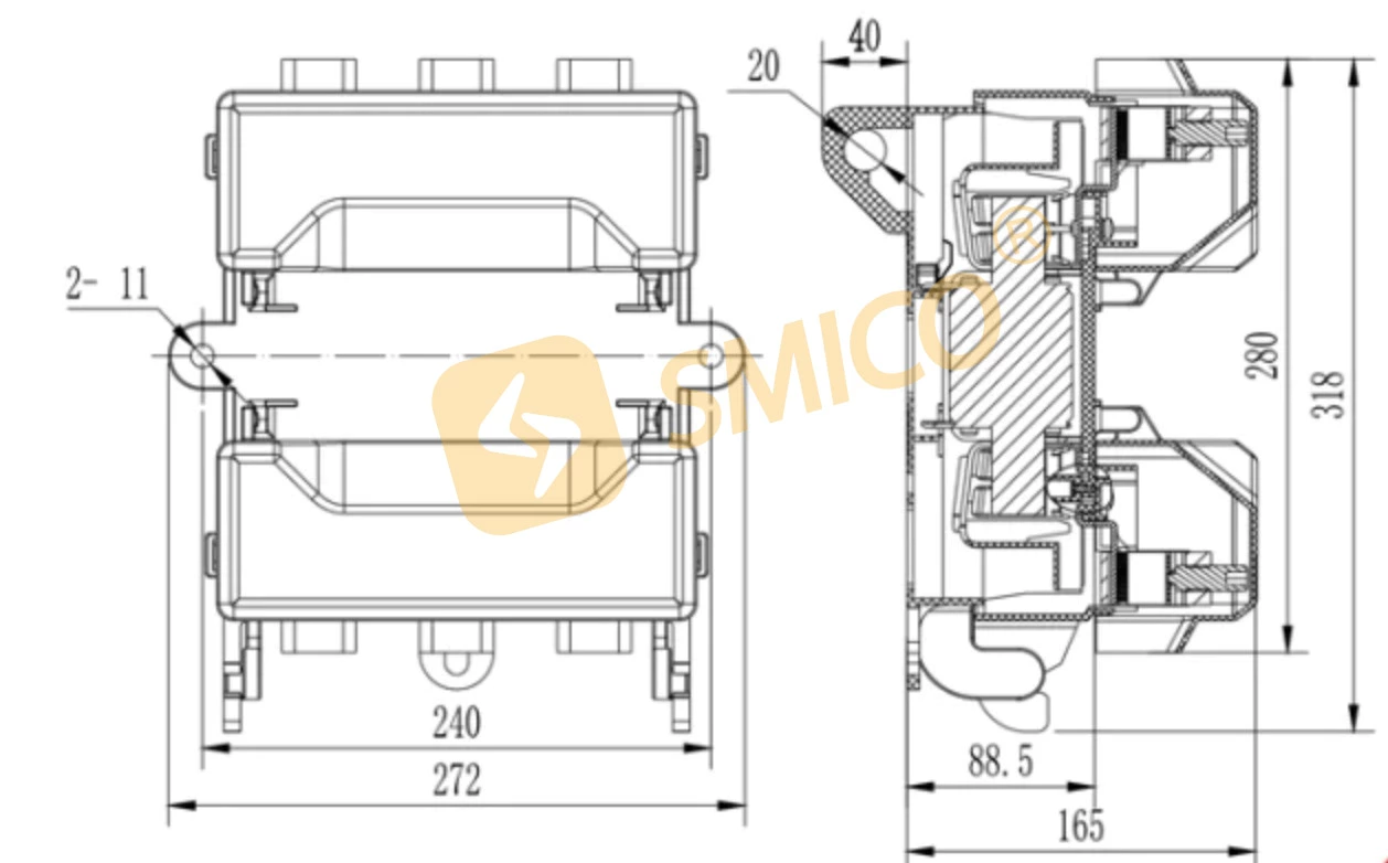 Outdoor pole mounted load fuse switch
